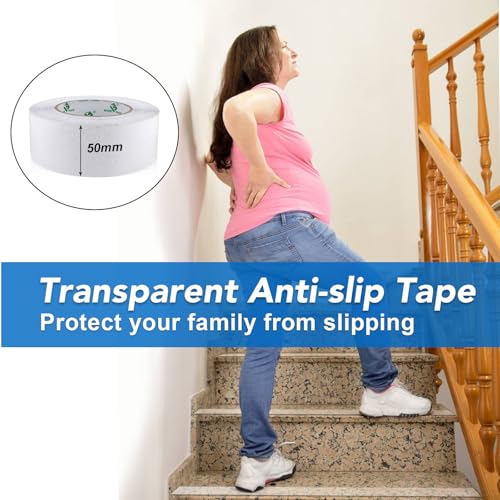 Ruban adhésif antidérapant blanc BOMEI PACK 50mm x 10m pour escalier sécurisé - 5