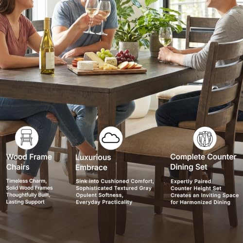 Image of Signature Design by Ashley Rokane 7-Piece Dining Table Set for 6, Brown