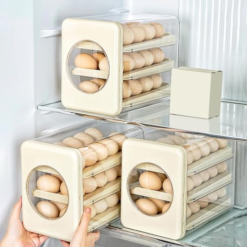 Organizador de huevos transparente para evitar roturas con cajón dispensador automático 5