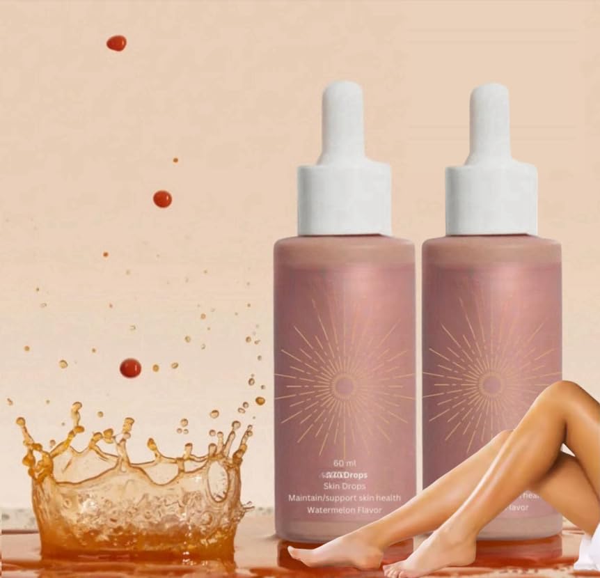 Gotas autobronceadoras Zeria que mejoran el tono natural de la piel y le dan un aspecto saludable. Gotas autobronceadoras para bronceado falso oscuro. Gotas ZERIA para aumentar naturalmente (2PCS)
