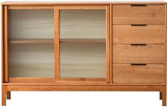 Sideboard Cupboard Household Creative Solid Wood Dining Sideboard Dining Cabinet Wall Cupboard Modern Simple Tea Cabinet Kitchen Storage
