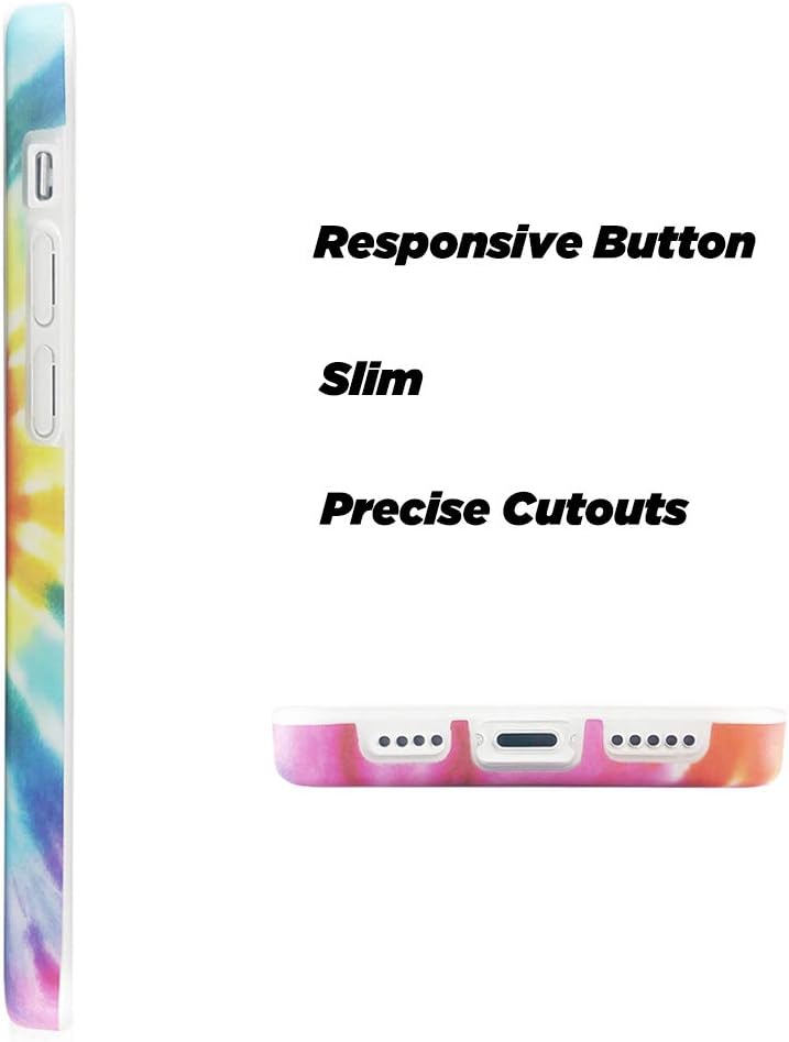 uCOLOR Tie Dye Case Compatible with iPhone 12 Pro Max (6.7") for Girls Design Stylish Matt Hybrid Ultra Slim Soft TPU Protective Case for iPhone 12 Pro Max 6.7" 2020 (Tie Dye)