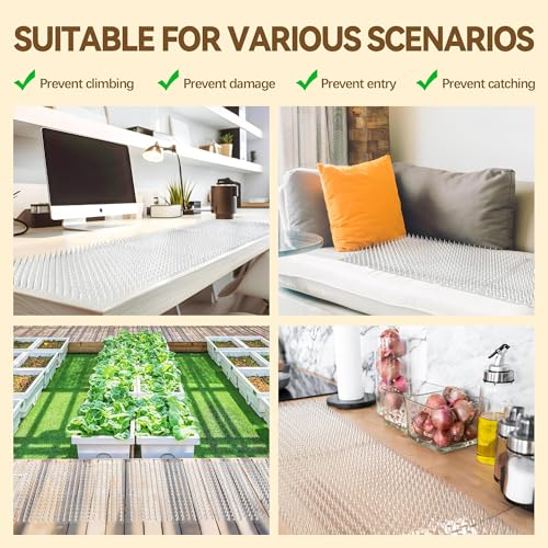 Oceanpax 10 Packungen dornengitter gegen Katzen katzenabwehrmatte, 40 x 33 cm, mit 50 Aufklebern