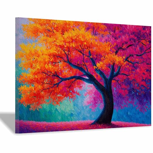 Peinture murale arbre de vie pour décorer un mur vide de bureau avec une toile encadrée