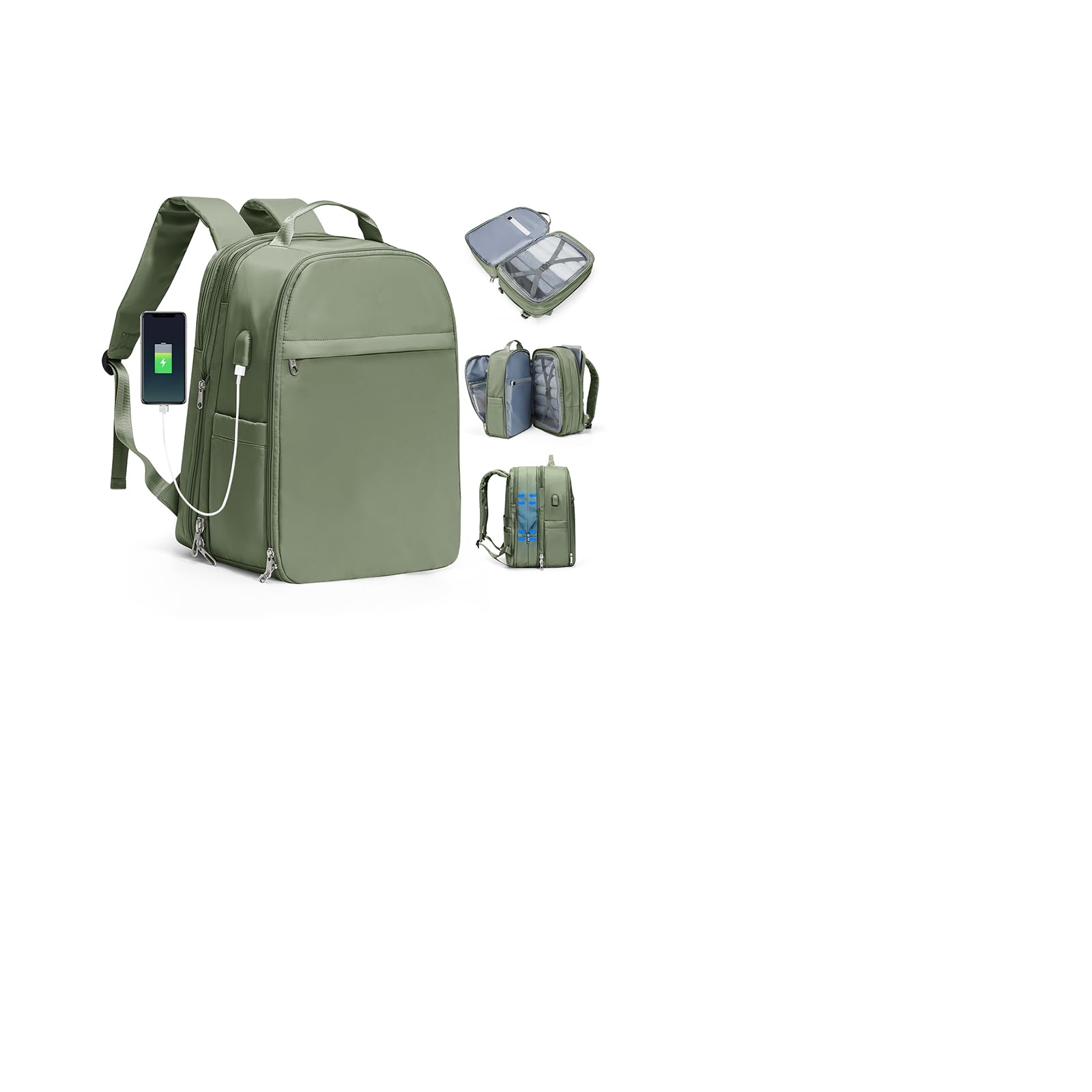 SZLX Borse da Viaggio 45x36x20 Zaino Easyjet Donna Zaino Ryanair 40x20x25 Bagaglio a Mano Zaino impermeabile uomo trekking, Borsa da Viaggio Cabina aereo Zaino per Laptop con Porta di ricarica USB