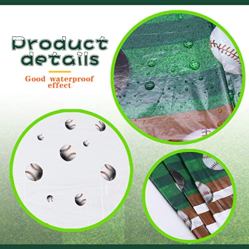 Bigbuter Baseball Tablecloth 2 Packs Sport Baseball Party Decorations Party Tablecloth Disposable Table Cover For Baseball Themed Party 108 X 54 Inch #TOP2