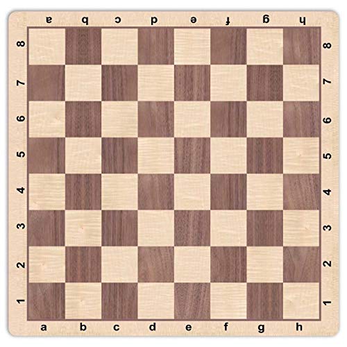 WE Games Mousepad Chess Board 20 in. with Walnut Wood Grain Design – Premium Tournament Chess Mat, Perfect Travel Chess Board for Adults