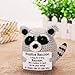 Weming Positive Crochet Animal Raccoon, Handmade Emotional Support Plush Back to School Gift, College Care Package for Teen Girl Trendy Stuff, Trash Panda for Women Birthday & Christmas