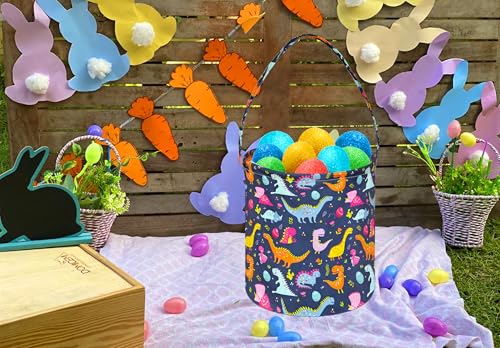 Image of DUYIY Easter Basket,Easter Bunny Basket,Easter Eggs Gift Basket, Storage Basket,Storage Box Organizer Bucket (Dark)