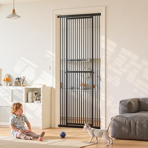 Gardner Pet 51"-87" Extra Tall Cat Gate for Doorway, 27.56"-37"