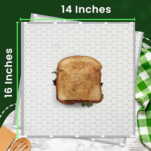 Extra Large - (250 Sheets) - Sandwich Wrapping Paper Sheets With Foil Backing - Burrito Wrappers Sandwich Paper Wrap - Food Wrapping Deli Sheets - 14 x 16 Inches