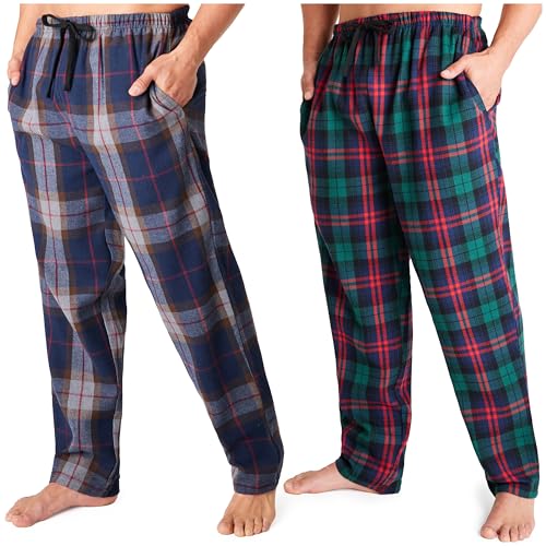 Image of Get Trend 2-Pack Pajama Pants for Men, Teens, M-3XL Lounge Bottoms for Sleepwear, Soft PJ Pants with Pockets, Gifts for Men