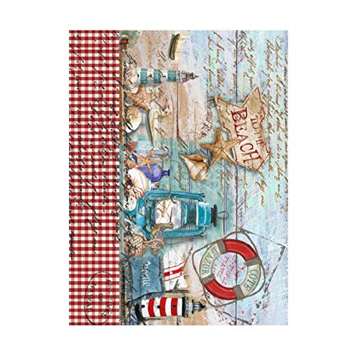 Papel de Arroz Decoupage Cadence Texto Fondo Marino Playa 30x41 cm