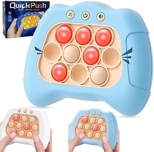 Home 119 Fidget Toy, Handheld Electronic Game, Handheld Game Toy Handheld Pop Game Quick Push Pop Game Light Up Pop It, Handheld Pop Games, Educational Game Console, Sensory Toy for Kid Adult (Blue)