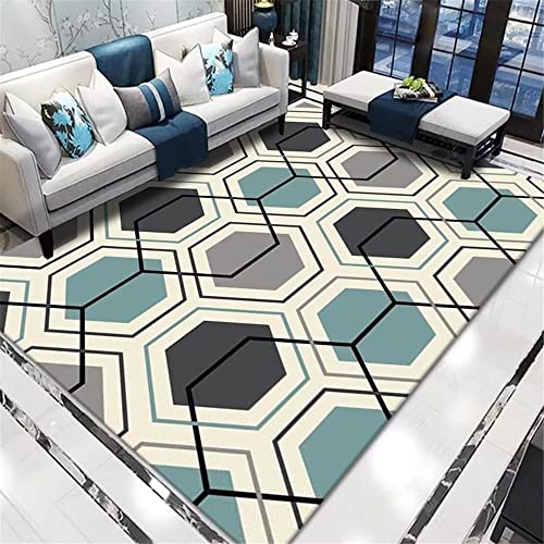 Tapis chambre pour filles et garçons tapis de sol beige bleu gris