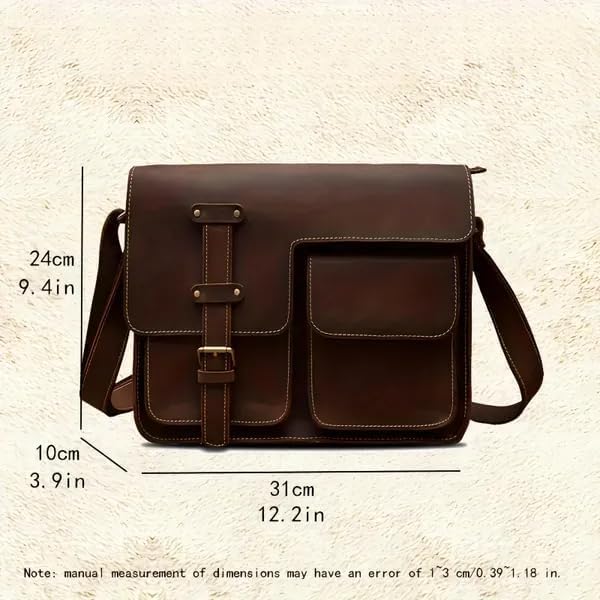 Bolso Mensajero Vintage de Cuero para Tablet para Hombre miniatura 3
