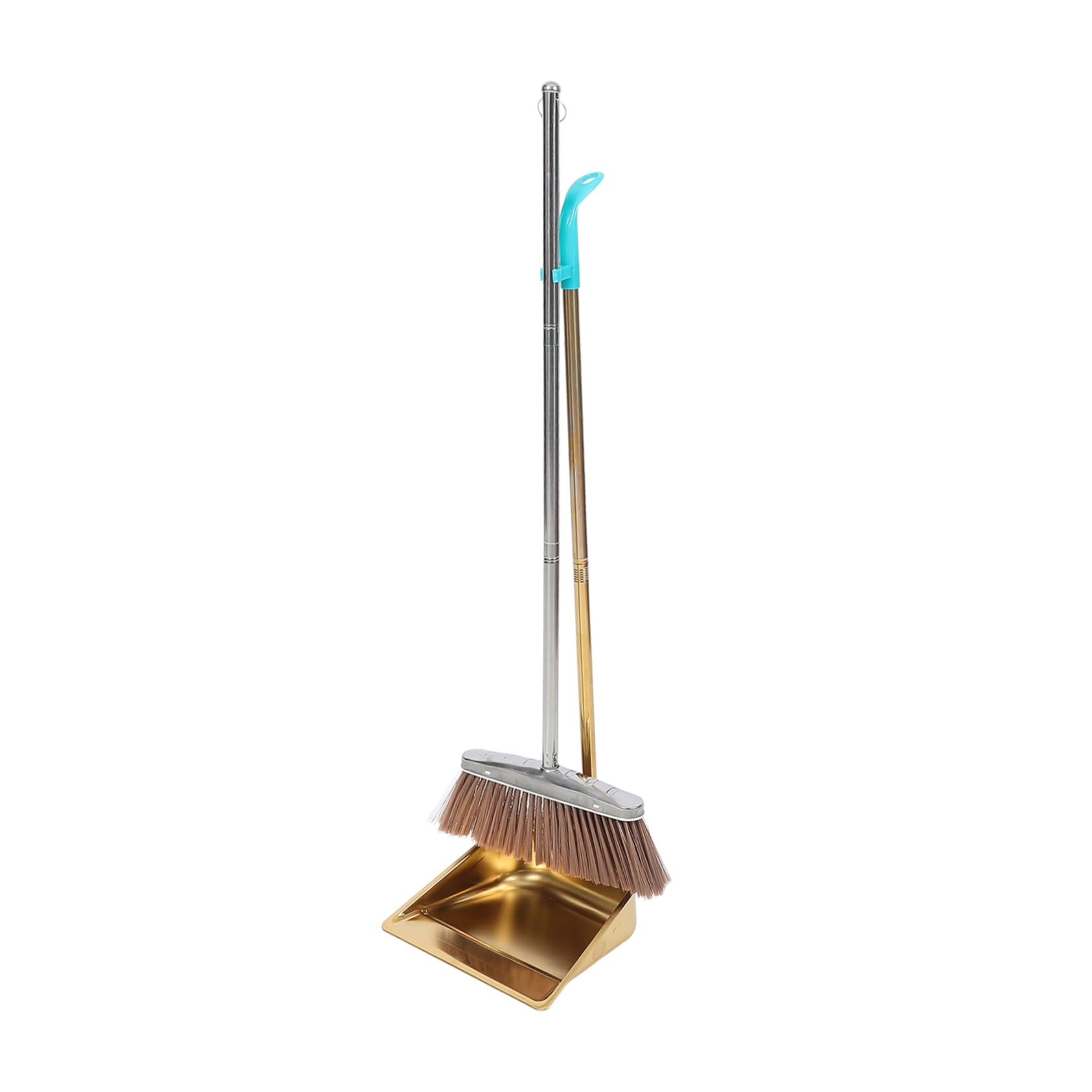 POPETPOP Set di Paletta e Scopa in Acciaio Inox Dorato, Resistente