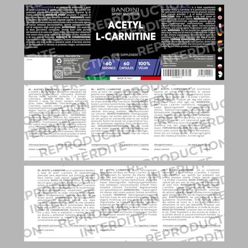ACETYL L-CARNITINE 1000 mg (PAR GÉLULES) - Supplément à base de Acetil L Carnitin (60 Capsules) - Idéal pour Athlètes et Sportifs qui Pratiquent une Activité Physique de Haute Intensité – Image 6
