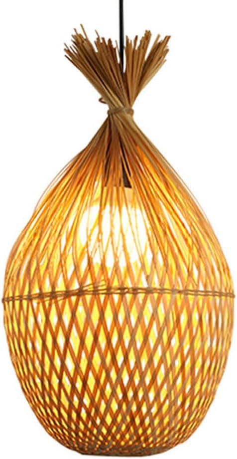Lustre en bambou tissé et rotin naturel pour une ambiance de cuisine chaleureuse