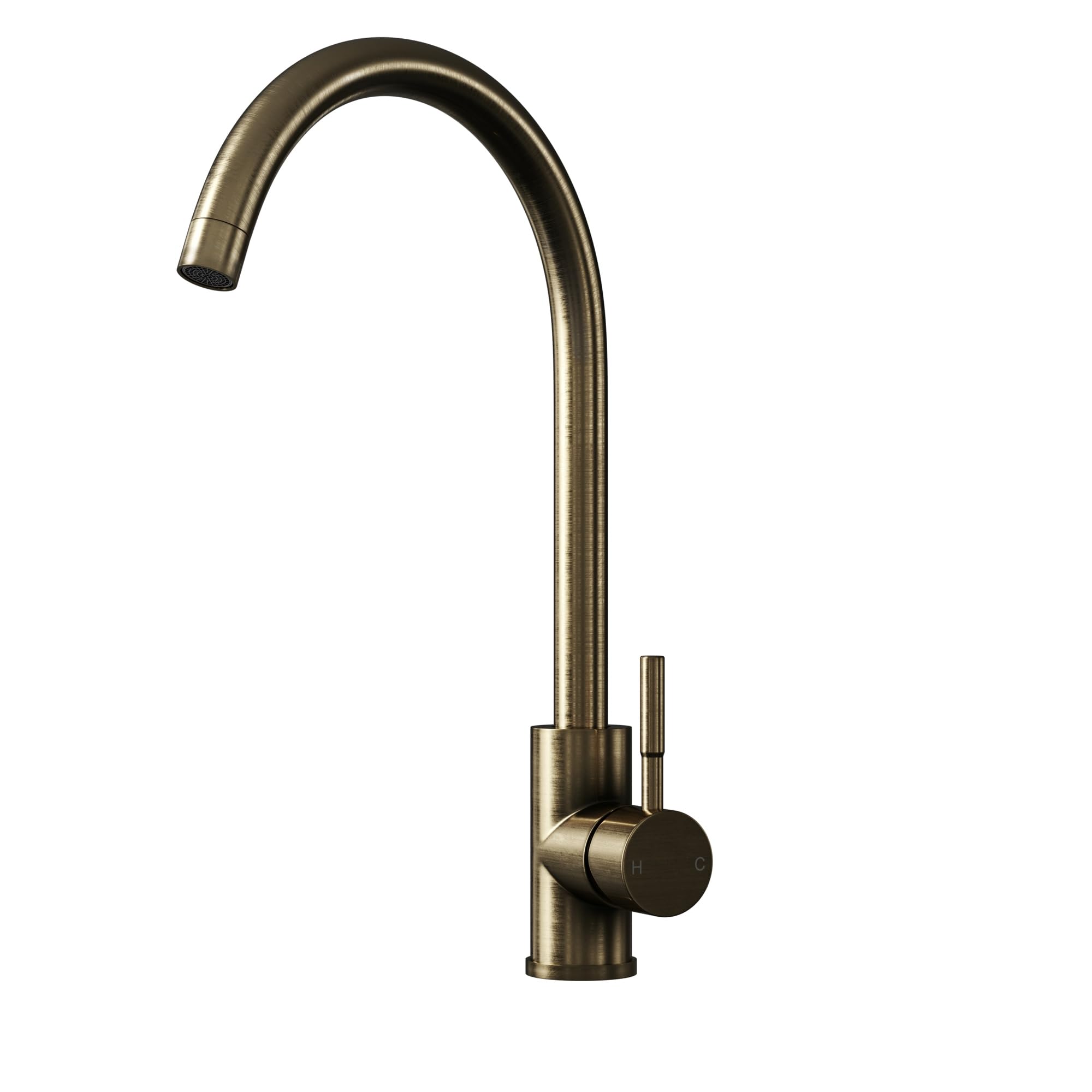Liquida Brass Vt65ab Antique Single Lever Swivel Spout Kitchen Mixer Tap