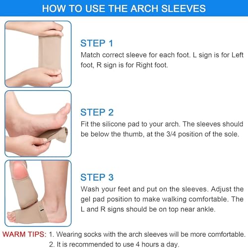 Image of Foot Care Plantar Fasciitis Arch Support Sleeves For Foot Pain, Muscle Relaxation With Soft Neoprene Cushion, Flat Foot Arch Support For Men & Women Feet Orthopedic Pad,Free Size-1 Pair