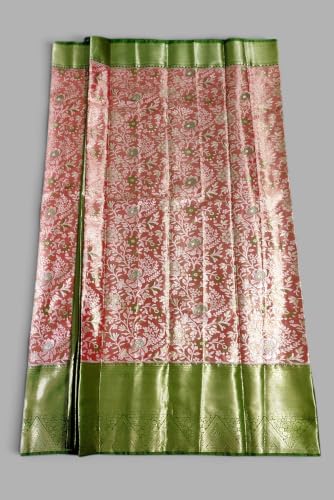 Generic peach dharmavaram silk saree – image 2
