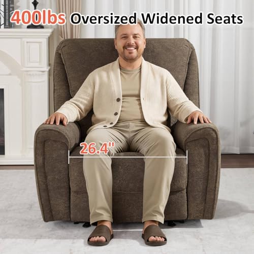 Sillón reclinable tapizado marrón moderno miniatura 3