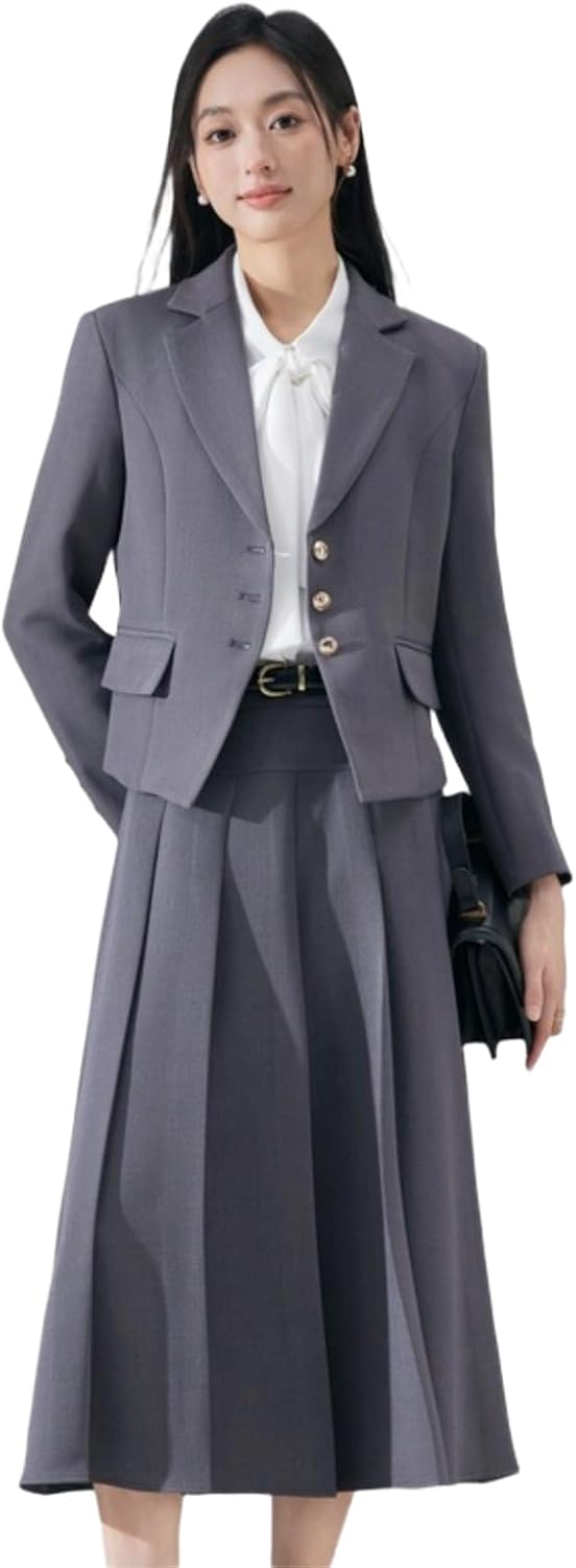 Women's Uniform Blazer Suit Set for Office Workwear