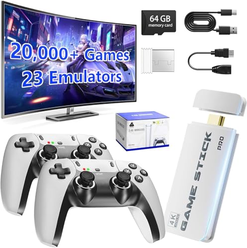 Wireless Retro Gaming Console Stick Built-in 20,000+ Games and 23 Classic Emulators, 4K HDMI Output...