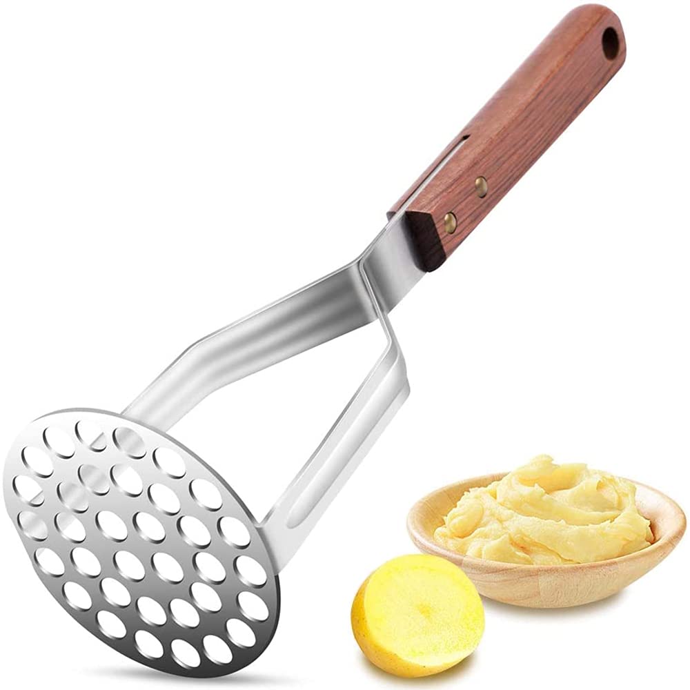 UPGRADED Potato Masher Stainless Steel Heavy Duty Strong Anti-slip Handle Not Easy to Bent Easy to use Sturdy Construction