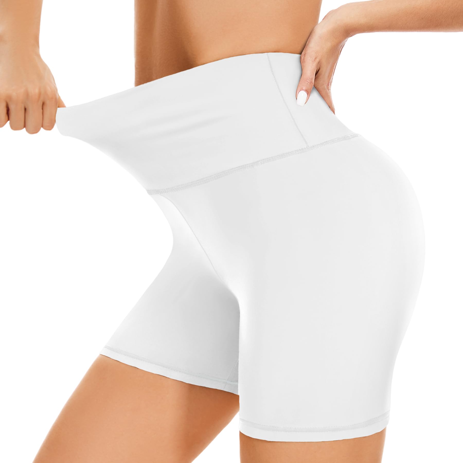 Cycling Shorts Women- High Waisted Biker Shorts Tummy Control Black Yoga Gym Workout Athletic Running Sports Short Leggings UK — view 10