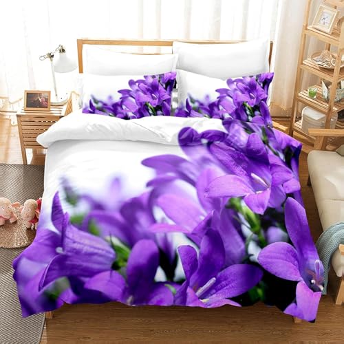 Funda Nórdica Cama 135 150 Flores Moradas
