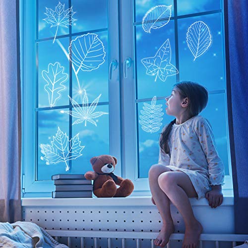 Boao 40 Pcs Leaf Window Clings for Birds Window Decals to Prevent Bird Strikes Glass Door Stickers Translucent Decals Uv-Reflective Stop Birds Flying into Windows Accessories Home Decorations