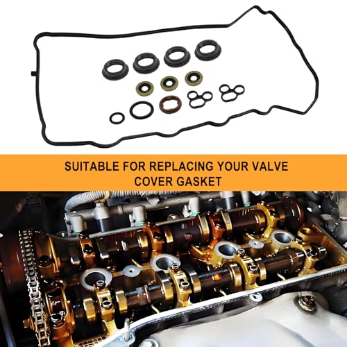 Image of Engine Valve Cover Gasket Set Compatible with 2009-2019 tC, Rav4 Venza 2.7L Sienna ES300h Camry NX300h Highlander Avalon 2.5L Replaces# VS50721 VS50825R Valve Cover Gasket Set