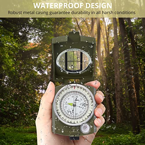 Anbte Kompass Militär Marschkompass Professioneller Navigation Compass mit Tragetasche Wasserdichter Peilkompass Taschenkompass für Jagd Camping Wandern Outdoor-Aktivitäten – Bild 4