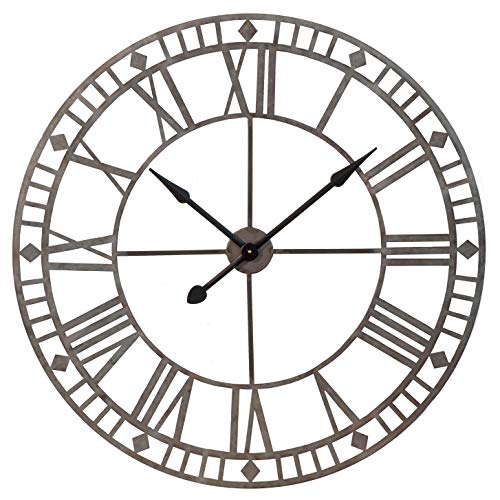 SunTime 94cm Outdoor Garden Metal Vintage Roman Numeral Wall Clock