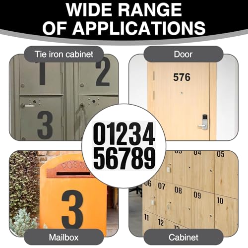 10 Blatt Zahlen Aufkleber Hausnummer,Wetterfeste und Reflektierende Vinyl Nummernaufkleber 0-9,Selbstklebende Große Zahlen Sticker für Briefkasten,Mülltonnen,Türen,Fenster&Schilder