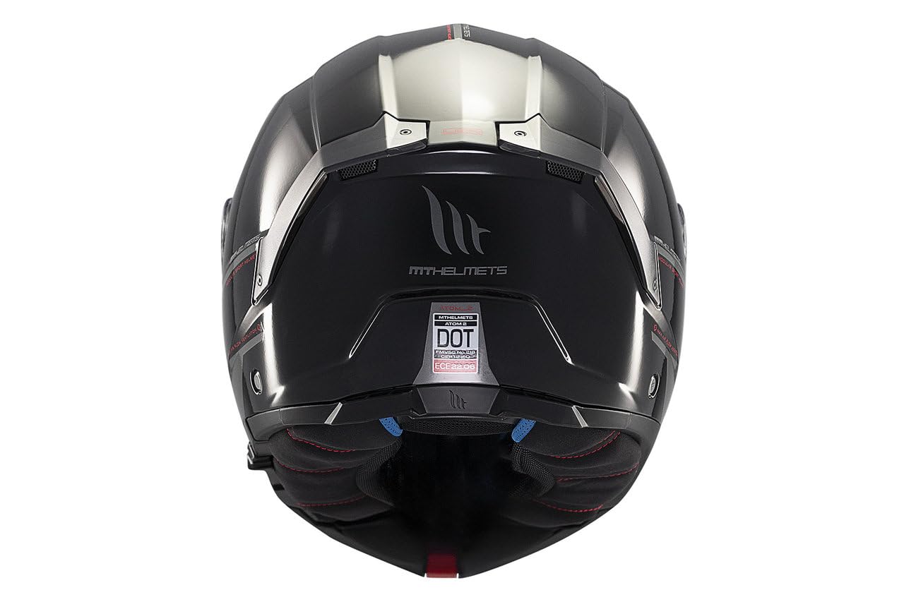 MT Helmets Atom 2 SV, Casco moto Modular Flip-Up, Visor Solar Retráctil, Interior Lavable, Preparado Intercomunicador UCS, Bloqueo frontal, Visor con posición Ventilación, Homologado ECE 22.06 & DOT