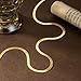 KROMPG 3.5mm Necklaces 14K Gold Chain Necklace Women Mens Chain 14K Gold Necklace for Women Non Tarnish Herringbone Necklaces for Womens Snake Chains 16'' 18'' 20'' 22'' 24'' 26'' 30''