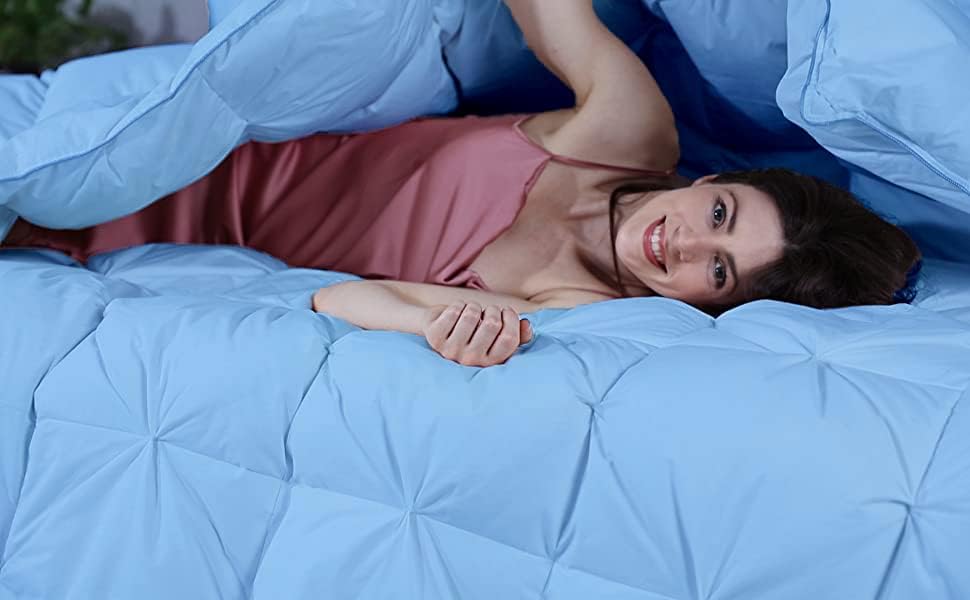 Miniatura 4 de Edredón plisado de tamaño Queen extra grande de 98 x 98 pulgadas, 1 pieza con relleno de edredón para todas las estaciones, 500 GSM, con pestañas en