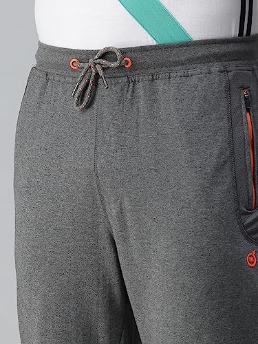 Image of Macroman M-Series Pro Lounger for Men in Cotton Poly Fabric Moisture-Wicking Casual Wear Pants with Sporty Neon Accents & Mesh Panels