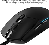 Vista 6 de Logitech G PRO - Ratón para juegos con cable, sensor Hero 16K, 16000 DPI, RGB, ultraligero, 6 botones programables, memoria integrada, construido
