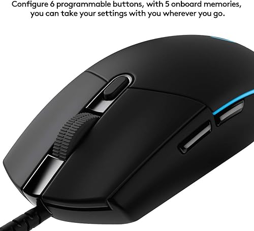 Miniatura 6 de Logitech G PRO - Ratón para juegos con cable, sensor Hero 16K, 16000 DPI, RGB, ultraligero, 6 botones programables, memoria integrada, construido