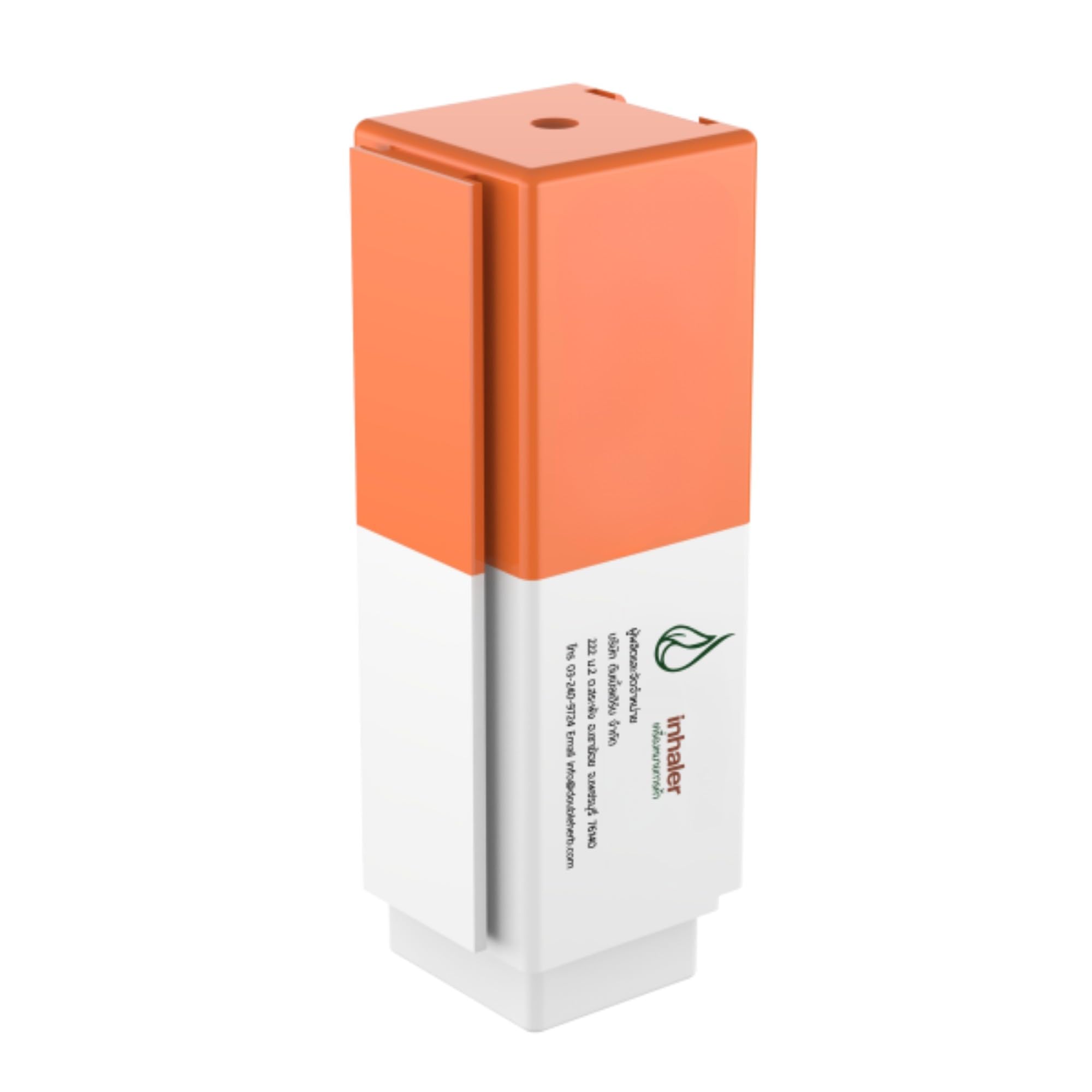Thai Inhaler - Innovativo inalatore nasale con doppio sistema a innesto, con oli essenziali, portatile, compatto e combinabile, aromaterapia to-go (Arancia)
