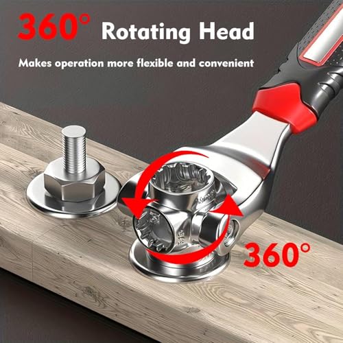 Image of 48 in 1 Tiger Wrench Tool | 48 Tools In One with 360 Degree Rotating 6-Point Head Works With Spline Bolts - Tiger wrench 48 in 1 Swivel Head Multi Tool - Spanner Tool for Home and Car Repair
