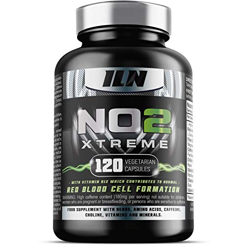 Iln, No2 Xtreme - Nitric Oxide Pre-Workout Supplement - Hardcore No Pre Workout - 120 Vegetarian Capsules