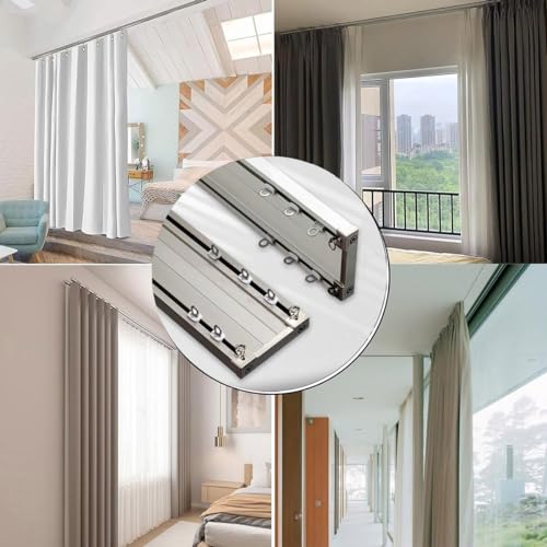 Tringle à Rideau de Douche Télescopique Réglable en Aluminium