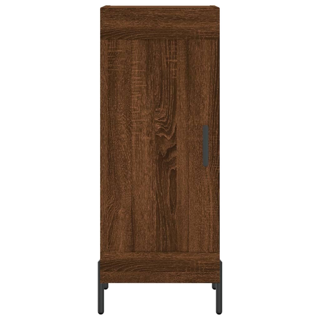 Kredens o wyglądzie dębu, materiał drewnopochodny z metalowymi nogami, 34,5 x 34 x 90 cm, komoda do salonu z 3 półkami, szafa do salonu, do korytarza, jadalni, szafki pomocniczej i kredens