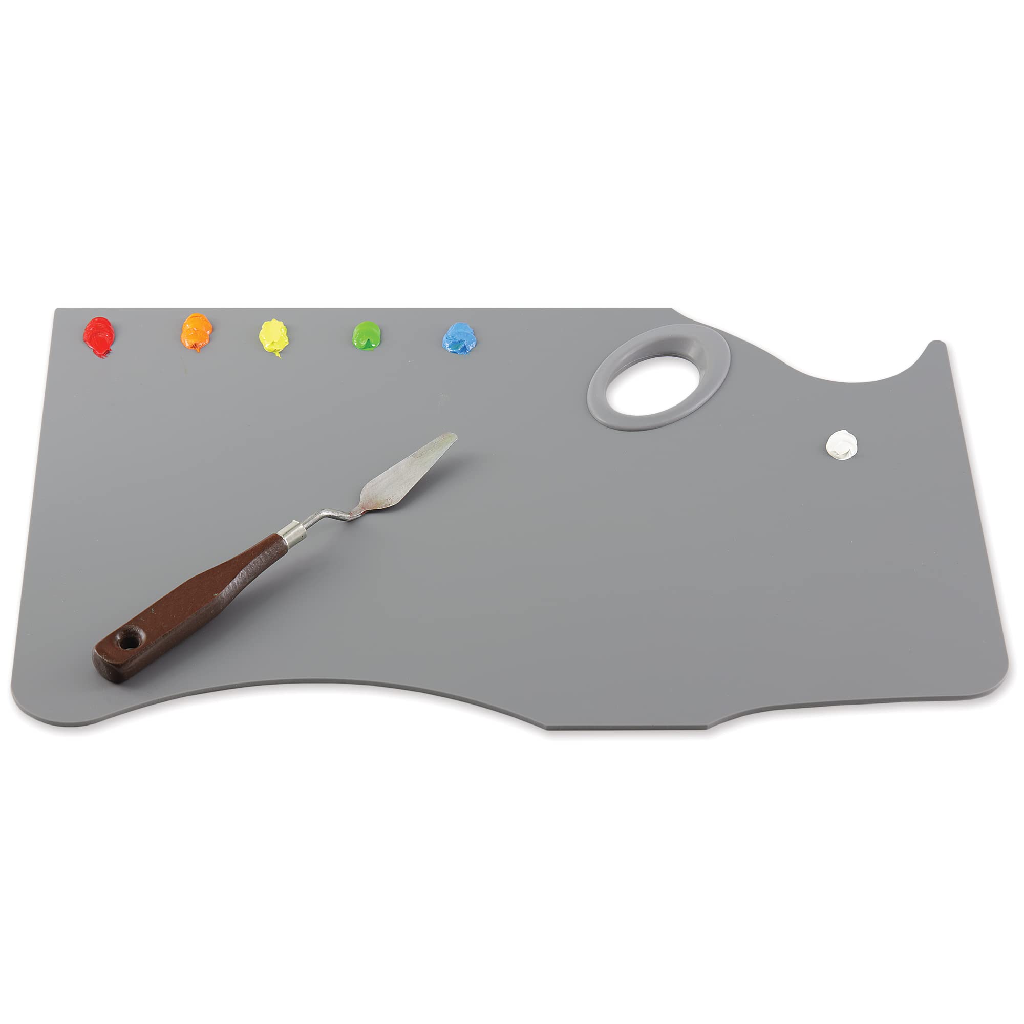 Easy View® Graue Acrylpalette | Handheld | 27,9 x 40,6 cm, für Rechts- und Linkshänder, Farbpalette, Malpalette, Kunststoff-Farbpalette, Künstlerpalette, Ölgemäldepalette, Mischpalette, Palette