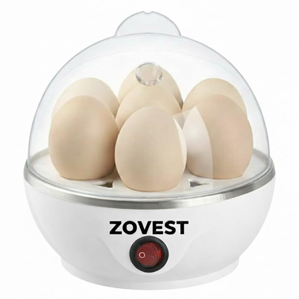 Electric Egg Boiler | 350 Watt | Boils Upto 7 Eggs | Automatic | 3 Boiling Modes | Overheat Protection | Egg Poacher| Stainless Steel Heating Plate, Measuring Cup | 75ml | Plastic | WHITE-image-30